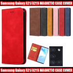 Magnetic Book Cover Case for Samsung Galaxy A21/A21S Card Wallet Leather Slim Fit Look